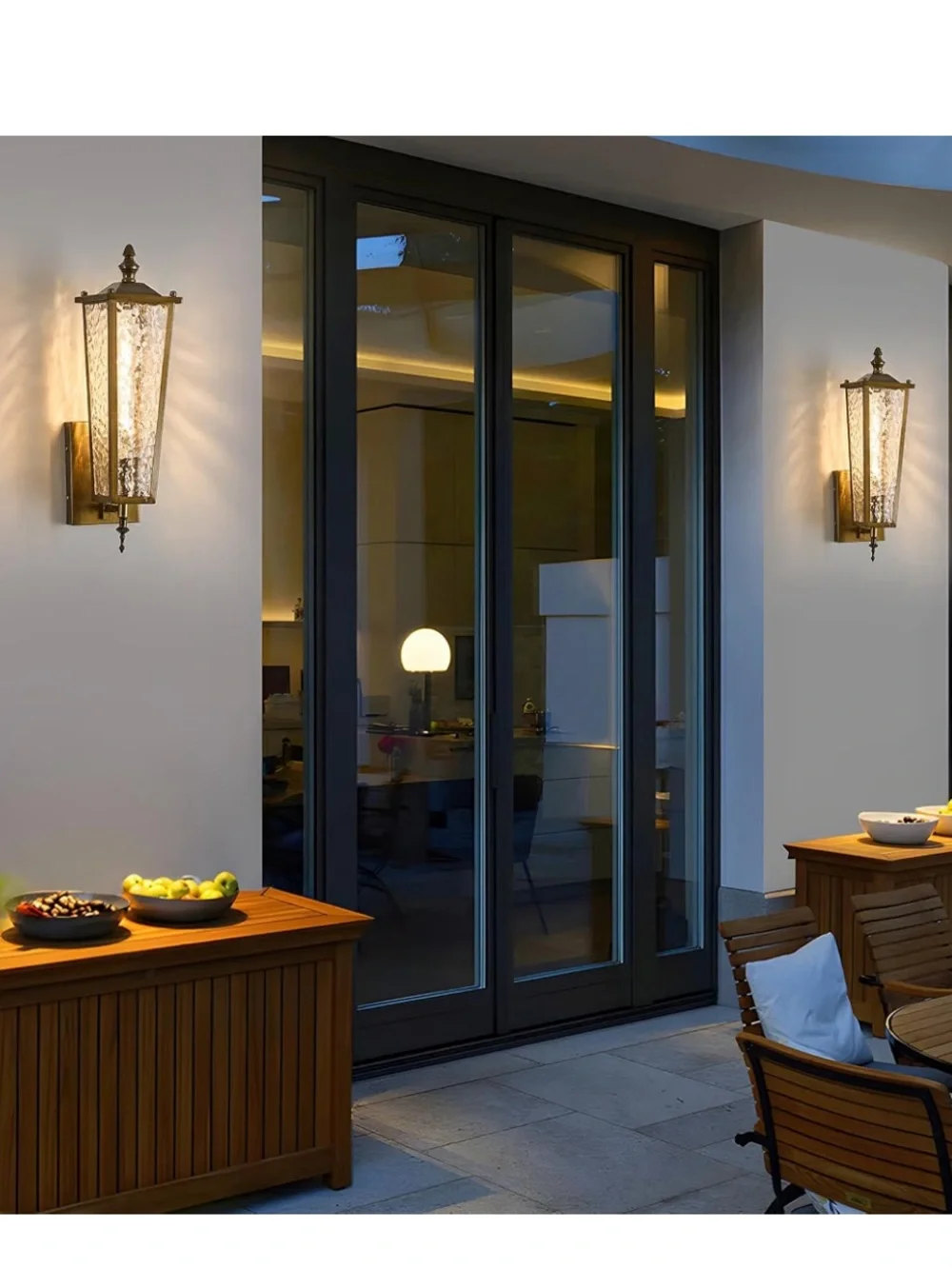 NIB BIEOCUR Outdoor Wall Lights Exterior Sconces Lanterns Vintage Gold 2 pack